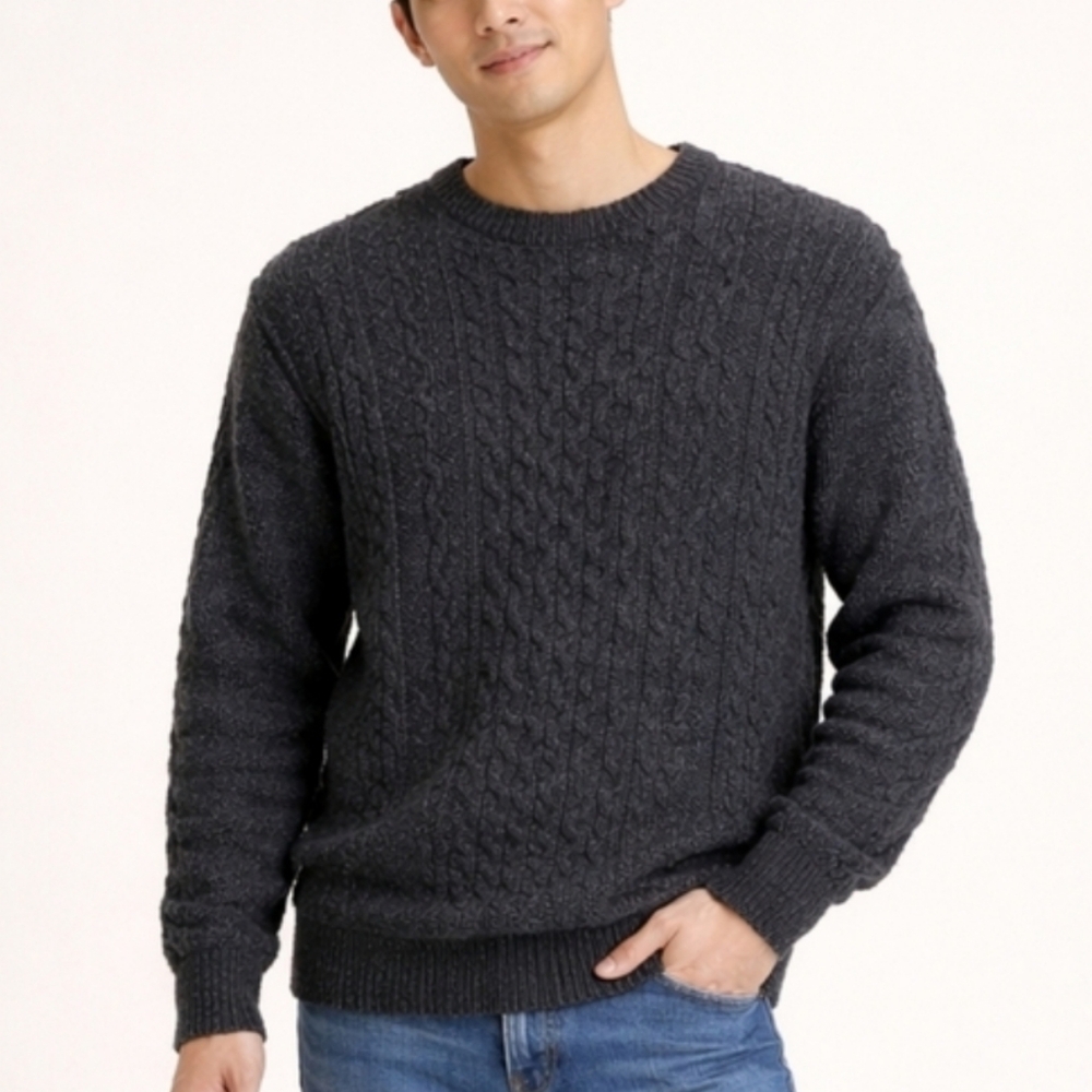 Aran Country 100% New Wool Cable Knit Sweater XL Made in Ireland Fisherman